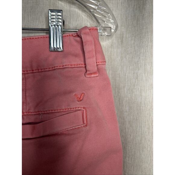 American Eagle Outfitters Barbie Pink MIDI Chino Stretch Shorts Womens Sz 6 - Picture 3 of 9